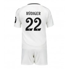 Real Madrid Antonio Rudiger #22 Hemmaställ Barn 2024-25 Korta ärmar (+ Korta byxor)